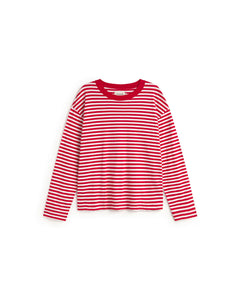 Emily R Long Sleeve Striped T-Shirt Red/White