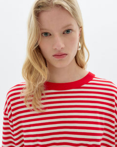Emily R Long Sleeve Striped T-Shirt Red/White