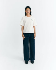 Lucia T-Shirt Embroidered Flor TM White