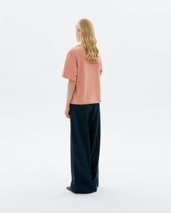 Lucia T-Shirt Hand Embroidered Flower Pink