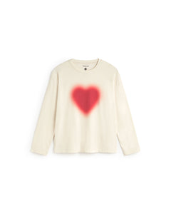 Emily Long Sleeve T-Shirt Blurry Heart White