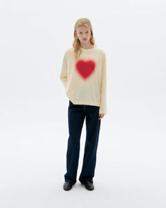 Emily Long Sleeve T-Shirt Blurry Heart White