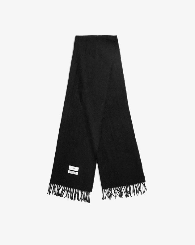 Woven Merino Wool Scarf Black