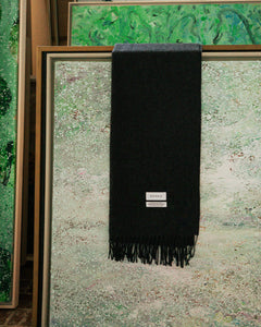 Woven Merino Wool Scarf Black