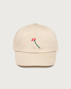 Chris Cap Embroidered Flower TM White