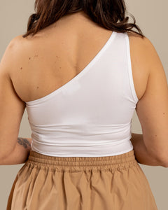 One-Shoulder Top White