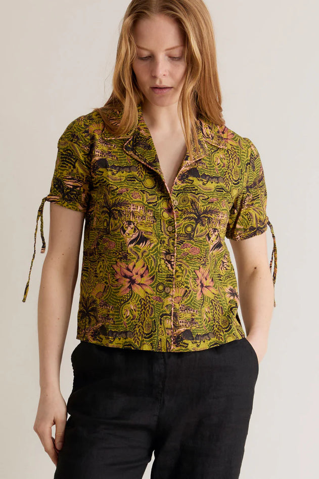 Zori Shirt Tropical Print Green