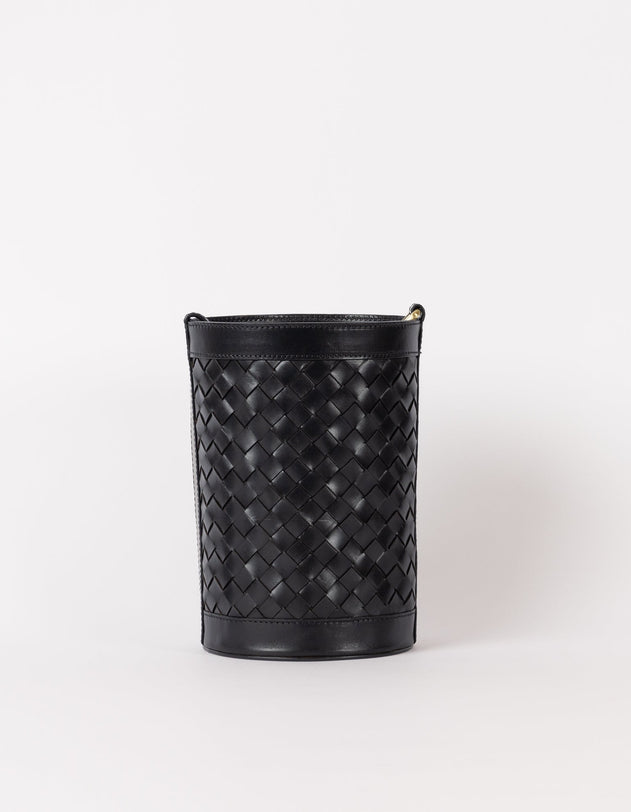 Zola Woven Leather Laukku Musta