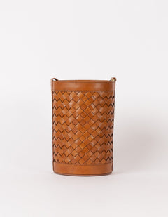 Zola Woven Leather Laukku Cognac Ruskea