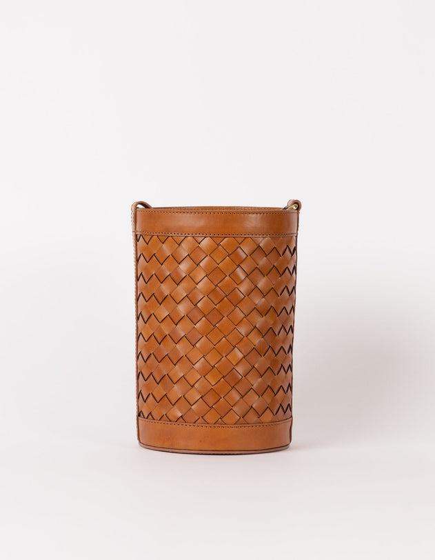 Zola Woven Leather Laukku Cognac Ruskea