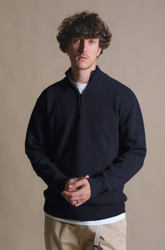 Bernia Quarter Zip Knit Ocean Blue