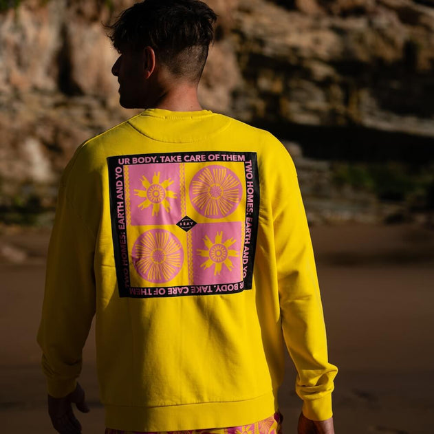 Crew Sweatshirt Yellow Symbols