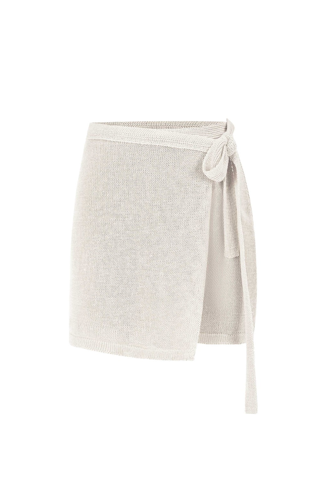 Mare Linen Wrap Skirt White