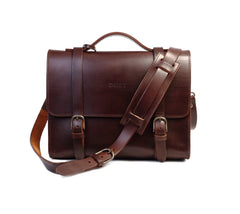 Leather Briefcase Mod 125 Cuoio Dark Brown