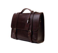 Leather Briefcase Mod 125 Cuoio Dark Brown