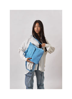 Leather Backpack Upper West Side Collection Blue