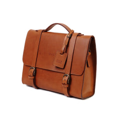 Leather Briefcase Mod 125 Cuoio Brown