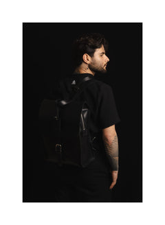 Leather Backpack Mod 120 Cuoio Black