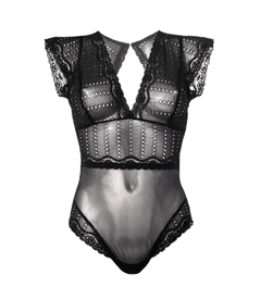 Amara Bodysuit Black Eyelet