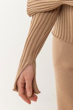 Brera Merino Long-Sleeve Top Beige