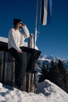 Nonna Cable-Knit Merino Sweater White