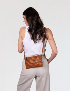 Lexi Laukku Cognac Woven