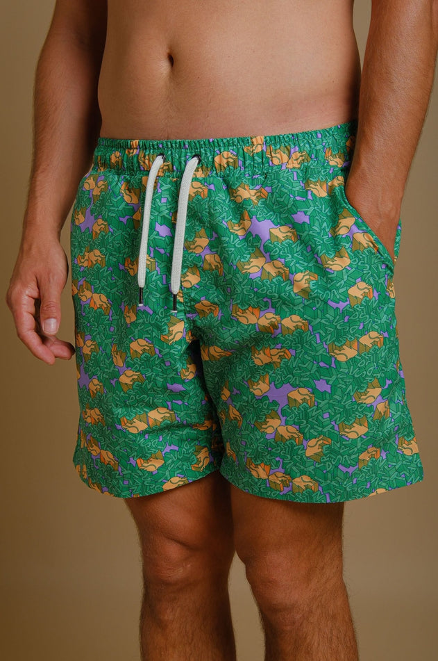 Men's Trippyplant Swim Shorts Mystic Mint
