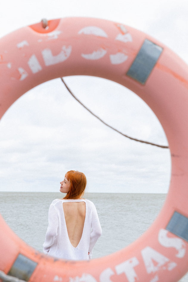 Mare Linen Long Dress White