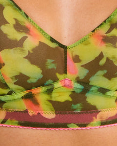 Mesh Balconette Olive Abstract Floral