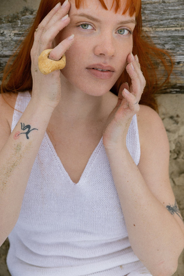 Mare Linen Tank Top White