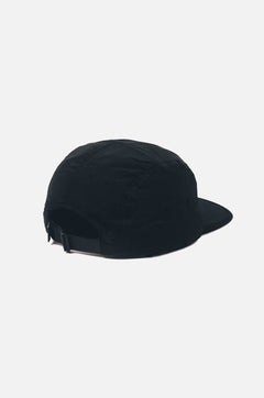 Water Repellent Nylon Five Panel Cap Black