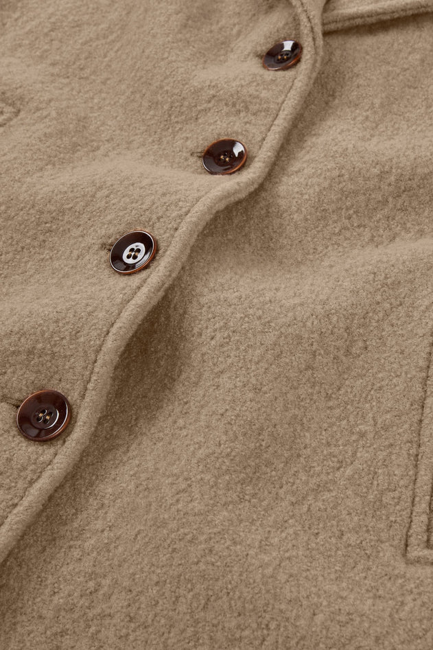 Tad Coat 100% Merino Wool in Magnolia Beige