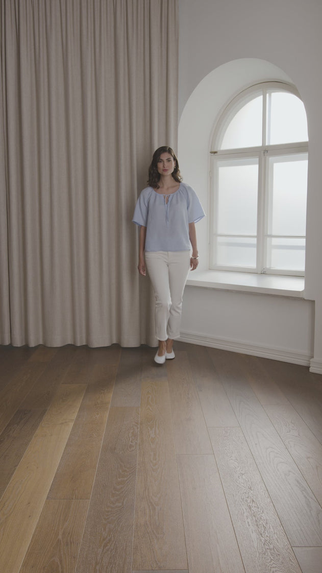 Lila Wide-sleeved Linen Shirt Sky