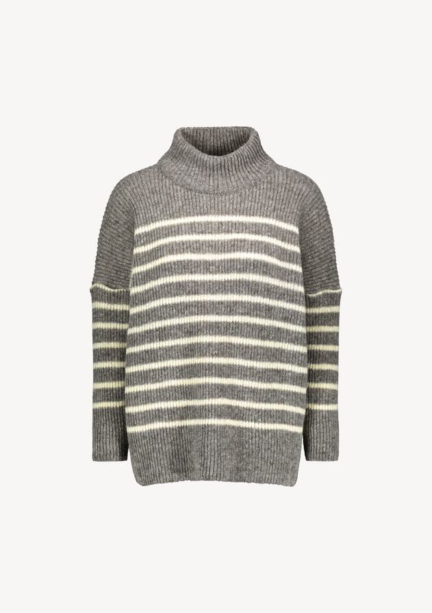 Katrine Turtleneck Striped Grey