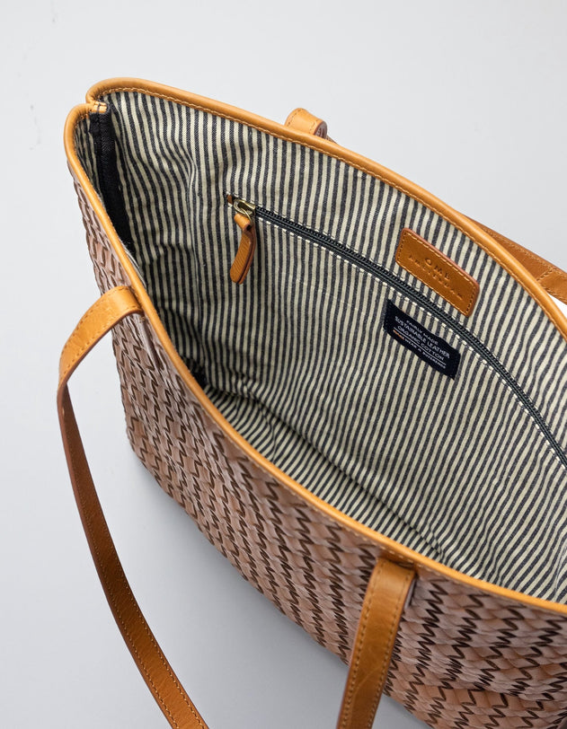 Georgia Woven Classic Leather Cognac