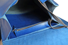 Leather Backpack Mod 120 Cuoio Blue