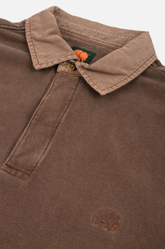 Carvalho Pigment Heavyweight Polo Sweater Chestnut