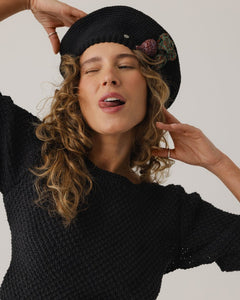 Beretė Crochet Hat Black