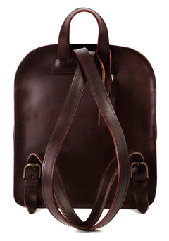 Leather Backpack Mod 136 Cuoio Dark Brown