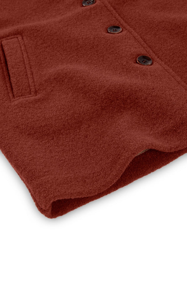 Tad Chunky Wool Coat in Poppy Red