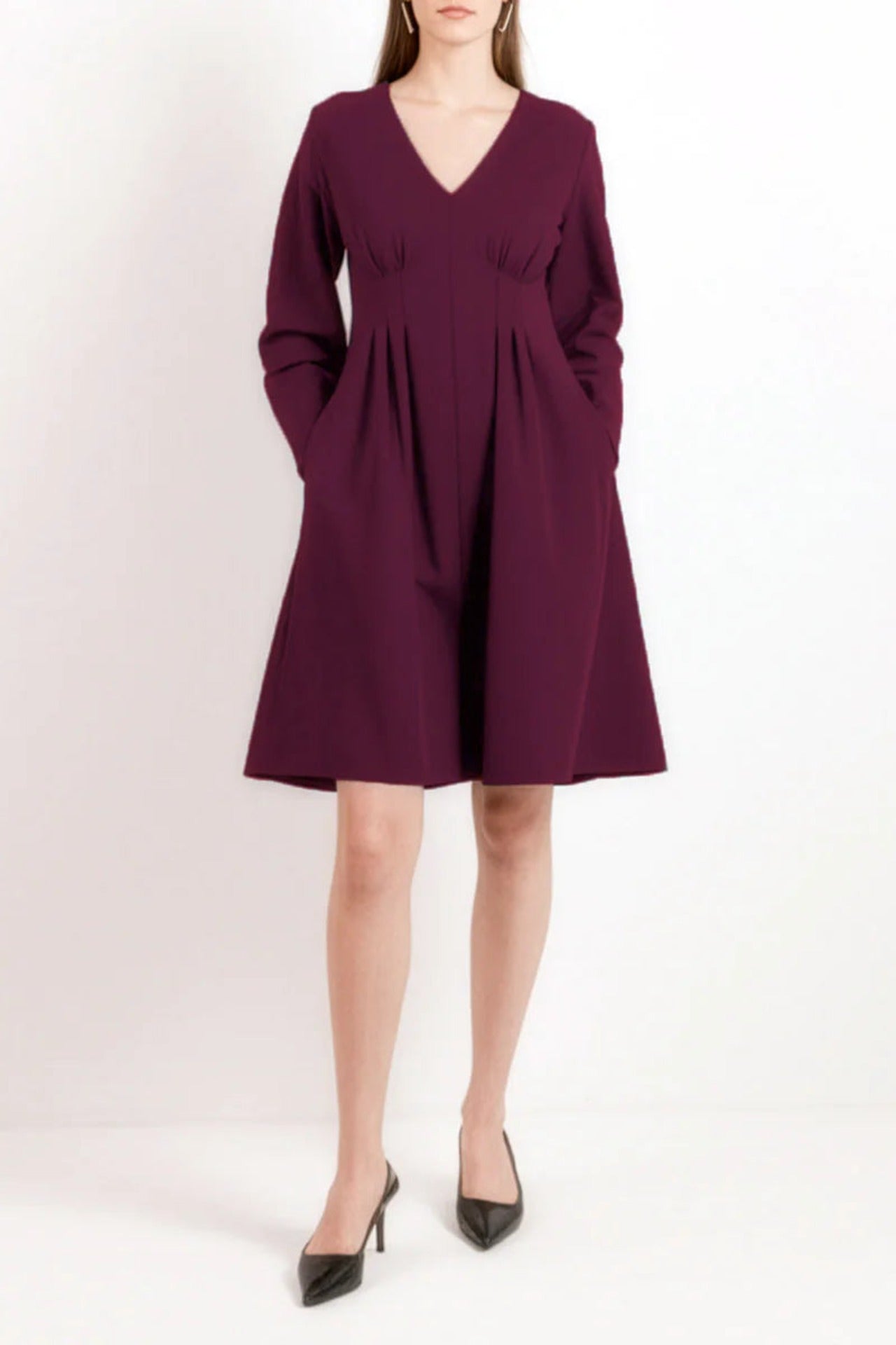 Birgitte Jersey Dress Burgundy Red - Studio Heijne