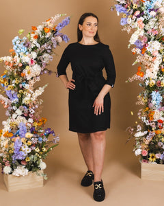 Classic Linen Dress Black - IVALO.COM
