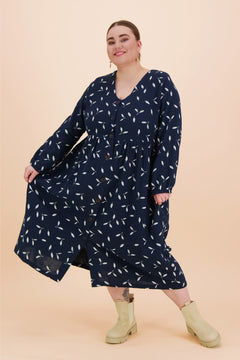 Button Dress Indigo Wind