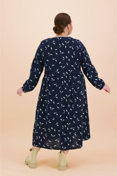 Button Dress Indigo Wind