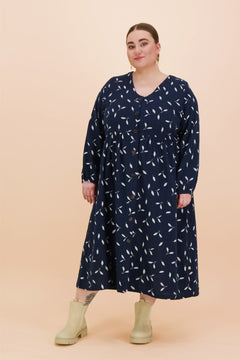 Button Dress Indigo Wind