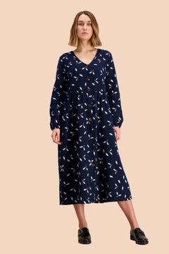 Button Dress Indigo Wind