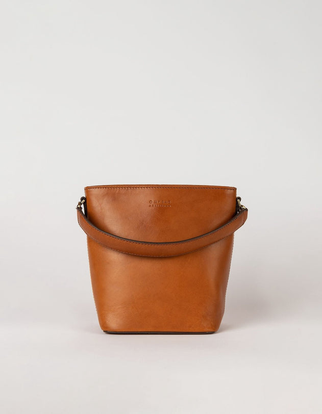 Bobbi Midi Bucket-laukku Cognac, Classic -nahka