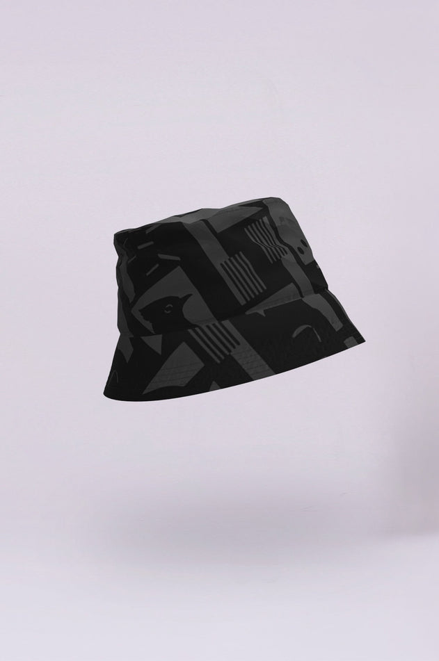 Back to Black Art Camo Waterproof Bucket Hat
