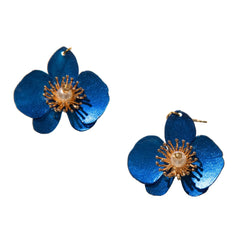 Small Butterfly Orchid Stud Earrings Scarlet