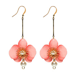 Butterfly Orchid Pearl Earrings White